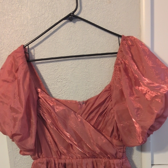 Storia Rose-Pink Puff Sleeve Maxi Dress - Picture 3 of 6